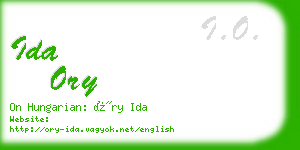 ida ory business card